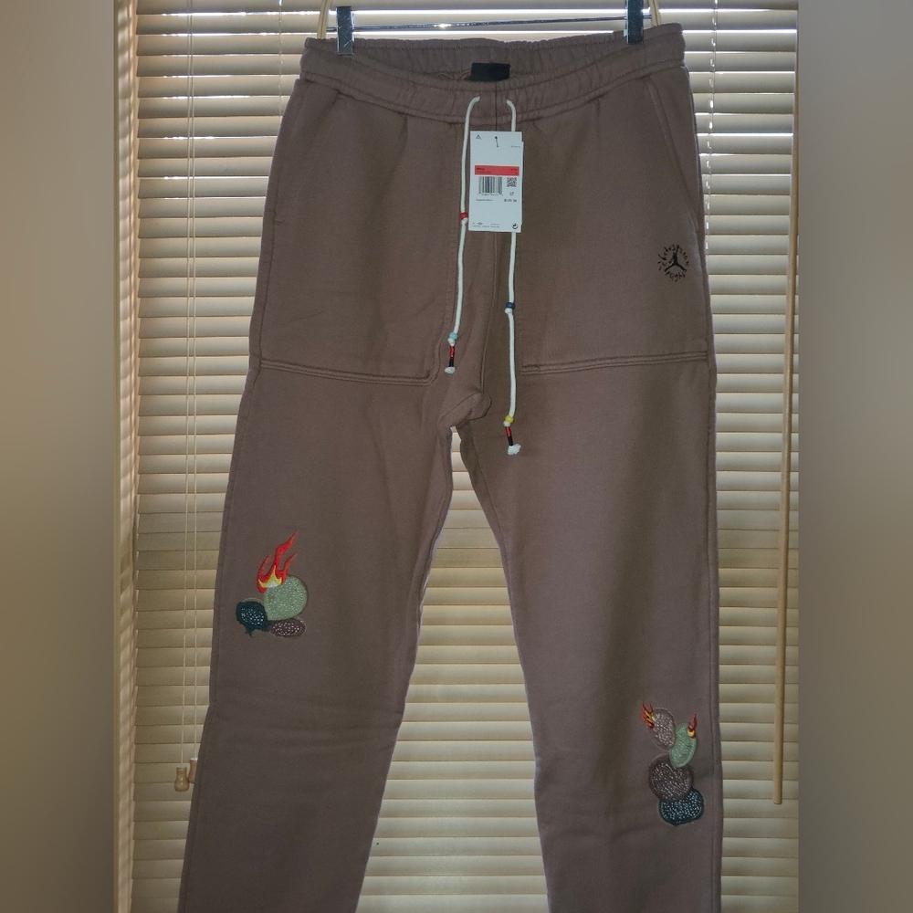 Cactus Jack by Travis Scott Brown Joggers with Embroidered Design